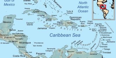 Mapa de jamaica i el seu entorn illes