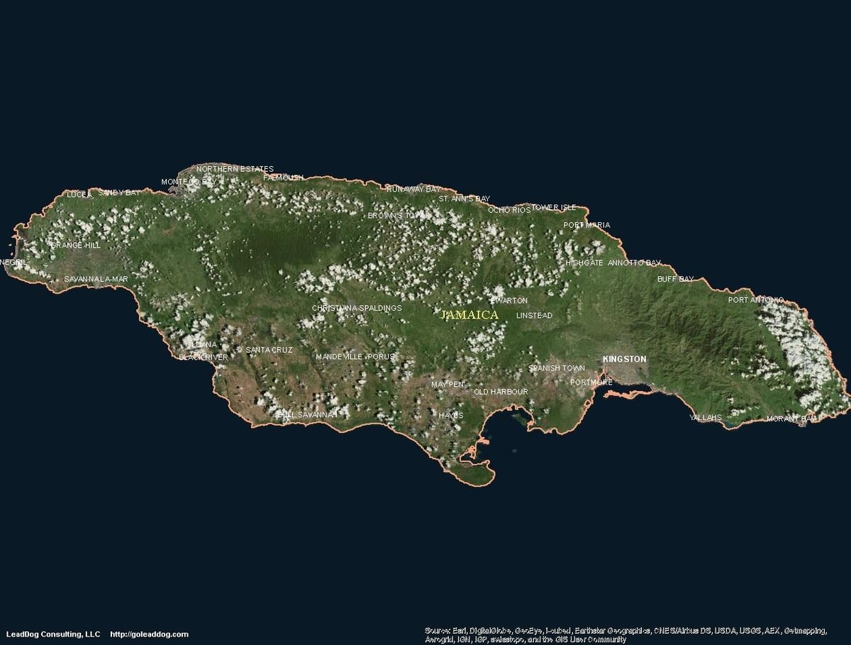 Mapa de l'antena de jamaica
