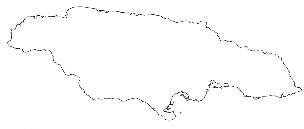en blanc mapa de jamaica amb fronteres