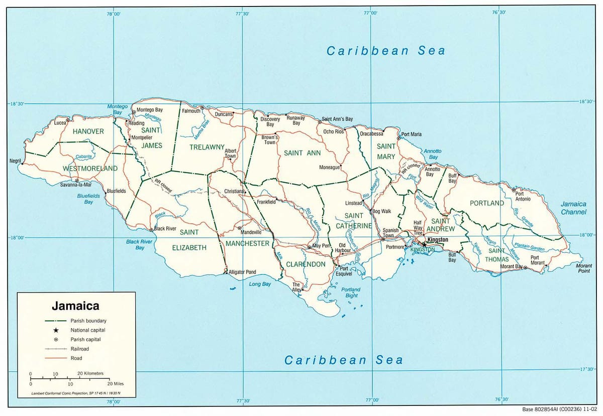 jamaica carretera 2000 mapa