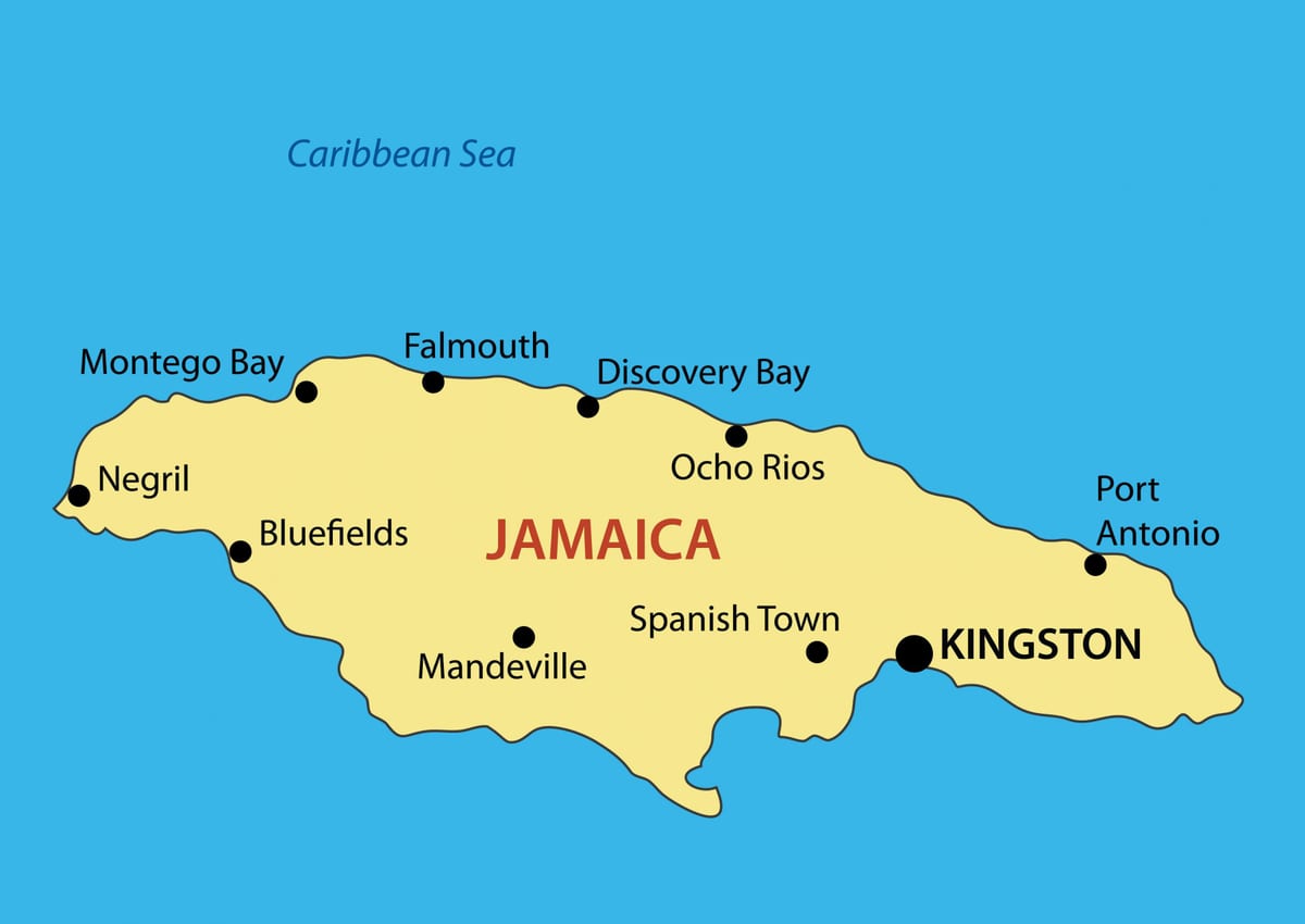 Mapa de jamaica ciutats