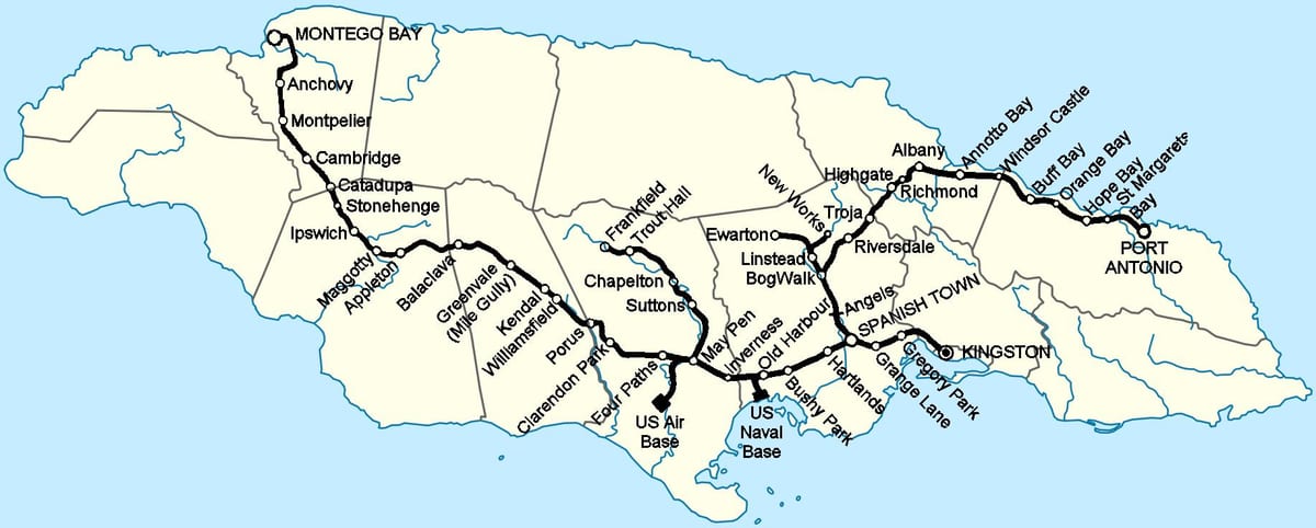 Mapa de jamaica estació de tren