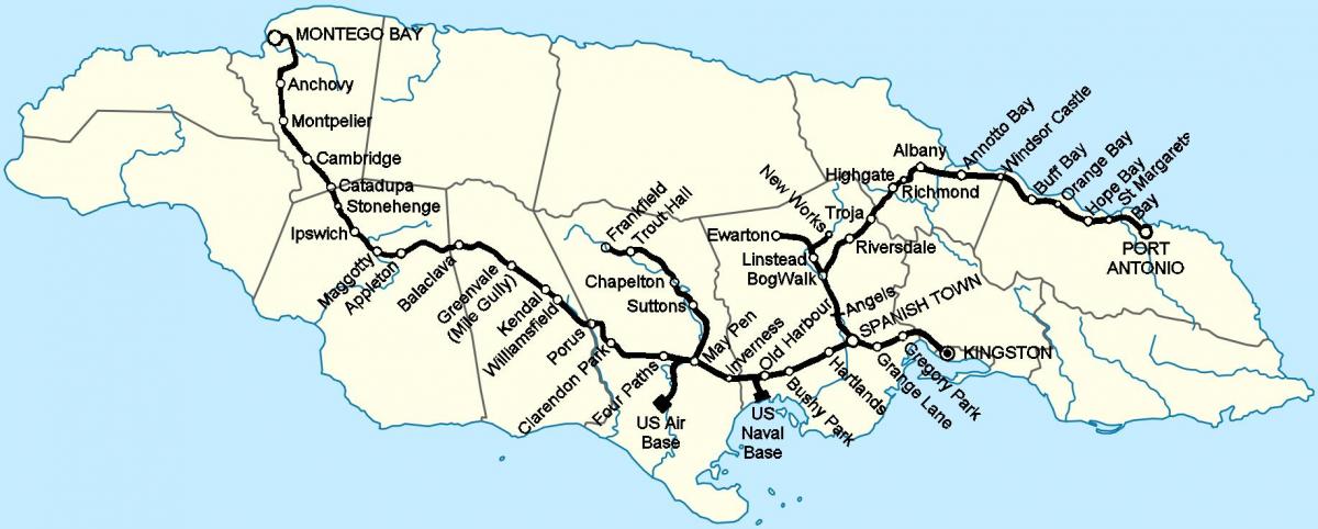 Mapa de jamaica estació de tren