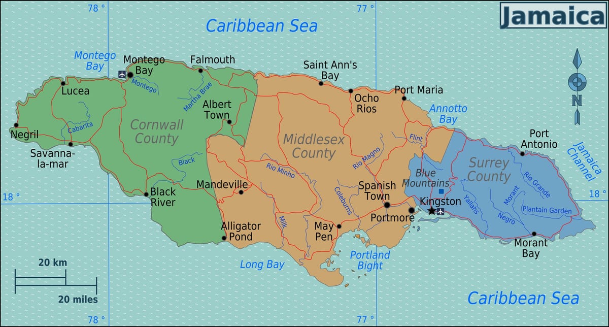 Mapa de jamaica finques