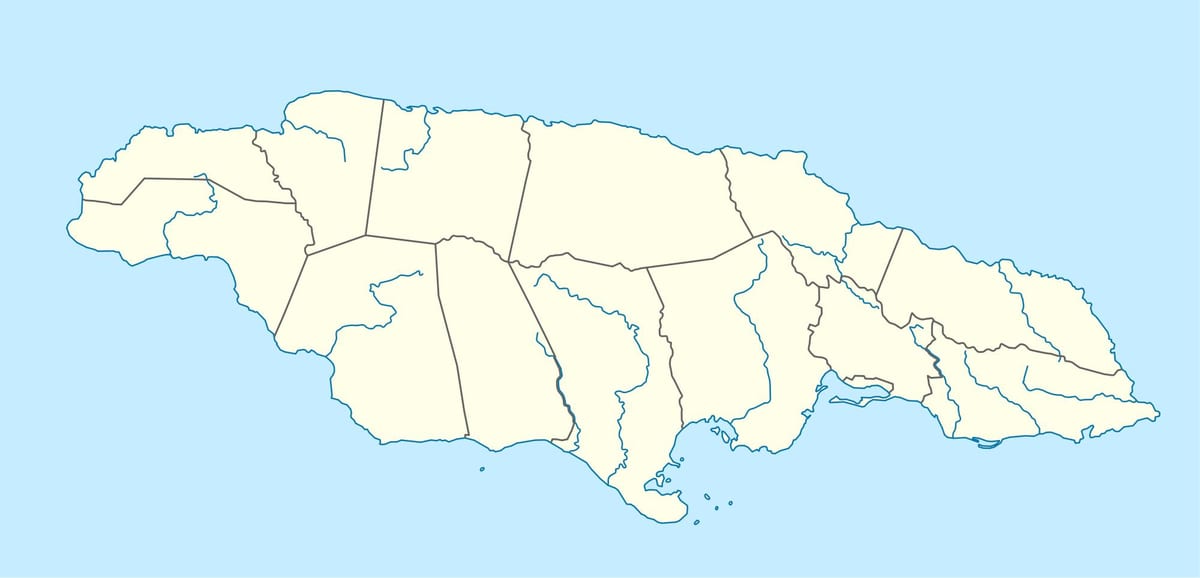 mapa de jamaica mostrant rius