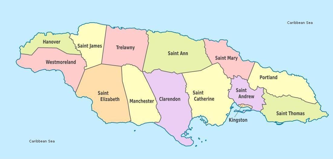 Mapa de l'etiqueta jamaica