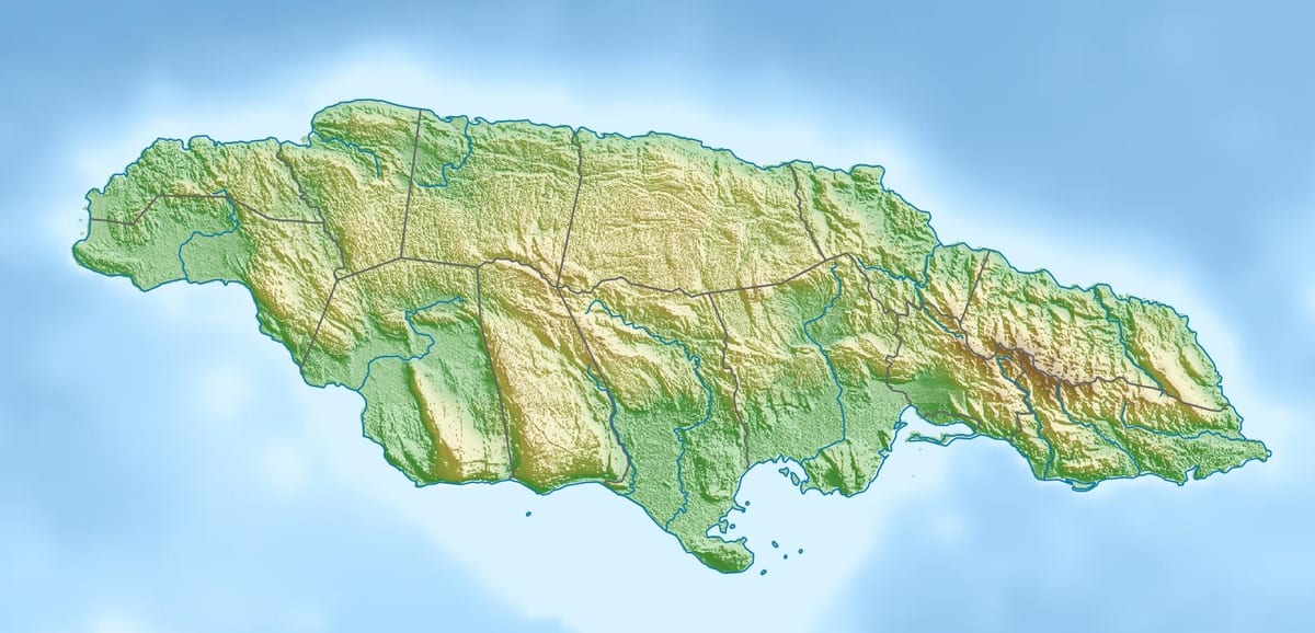 Mapa de relleu jamaica