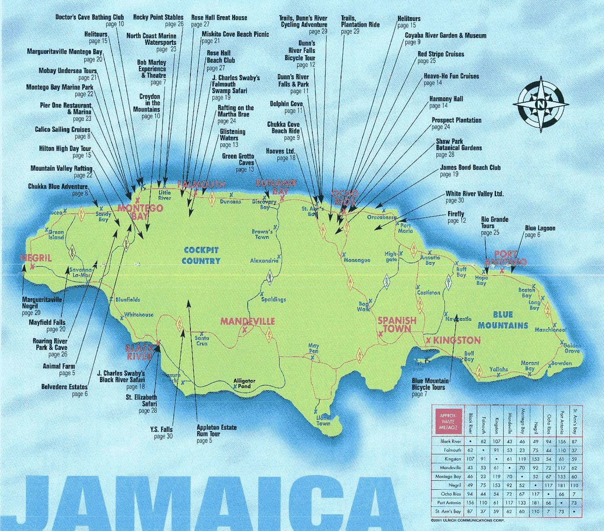 Mapa de la sagnant de la badia de jamaica resort 