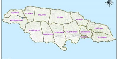 Mapa de jamaica circumscripcions