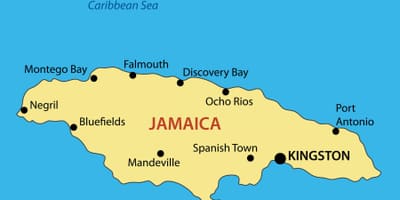 Mapa de jamaica ciutats