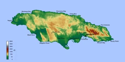 Mapa de jamaica elevació 