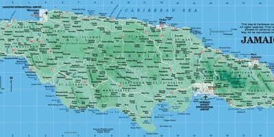 Mapa geogràfic de jamaica