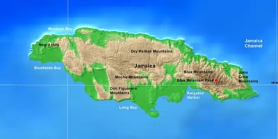 Mapa muntanyes de jamaica 