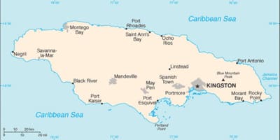 Mapa de jamaica zona 