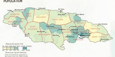 Població mapa de jamaica
