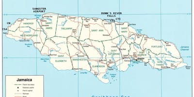 Mapa de jamaica riu dunns cau