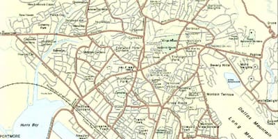 Mapa de kingston, jamaica barris