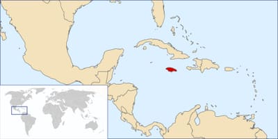 Jamaica país en el mapa del món