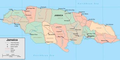 Mapa de política jamaica