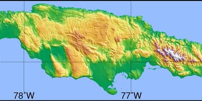 Mapa topogràfic de jamaica